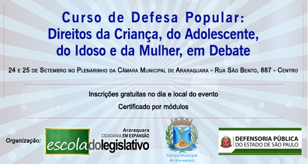 Curso de Defesa Popular: Direitos da Criança, do Adolescente, do Idoso e da Mulher, em debate