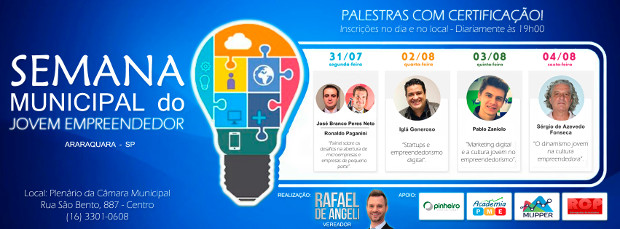 Semana do Jovem Empreendedor tem início na próxima segunda-feira