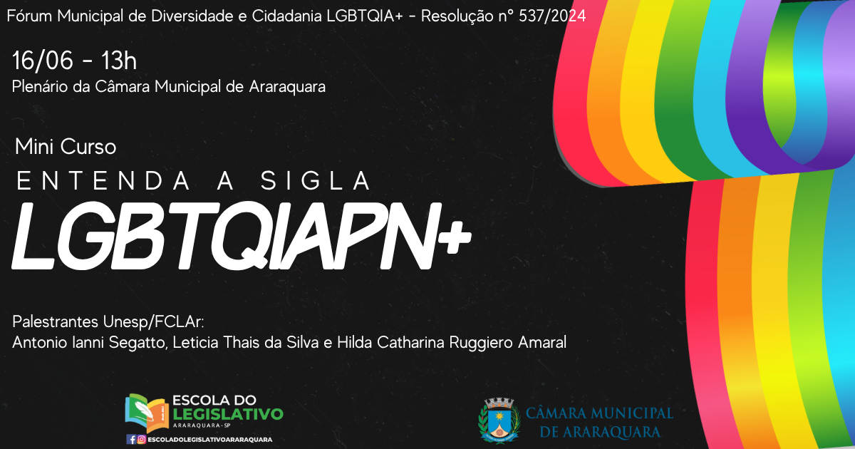 Minicurso ‘Entenda a sigla LGBTQIAPN+’ está com inscrições abertas